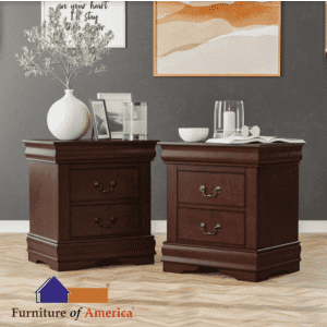 Furniture of America Burkhart Cherry Nightstand/Drawer Set for $260