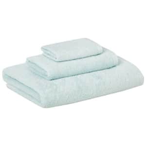 Amazon Basics Quick-Dry, Luxurious, Soft, 100% Cotton Towels, Ice Blue - 3-Piece Set for $20