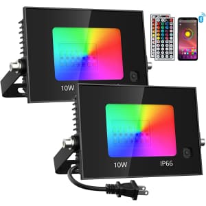 iMaihom Bluetooth RGBW LED Flood Light 2-Pack for $15 w/ Prime