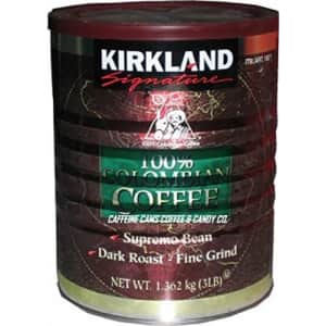 Kirkland Signature 100% Colombian Coffee Supremo Bean Dark Roast-Fine Grind, 6 Pound ,Signature-ykgj for $44
