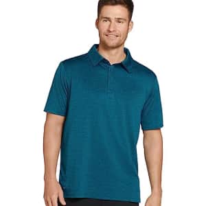 Jockey Men's Activewear Space Dye Performance Polo, Really Teal, 2XL for $7
