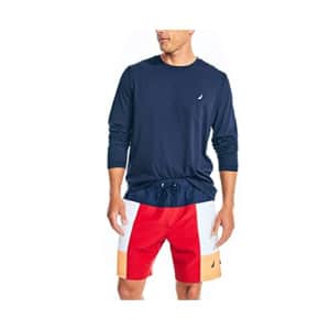 Nautica Men's Standard Sustainably Crafted 8" Colorblock Swim, Red, XL for $20