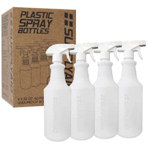 SupplyAID 32-oz. Heavy Duty Plastic Spray Bottle 4-Pack for $7