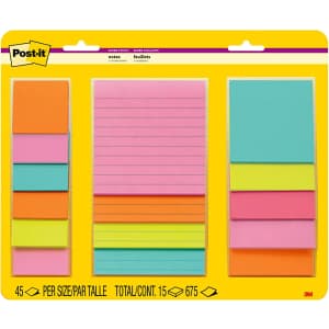 Post-it Super Sticky Notes 15-Count Package for $13