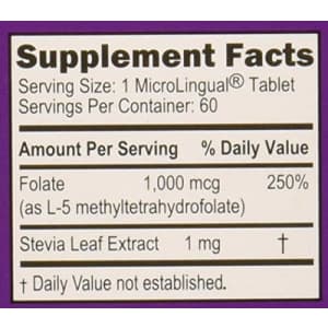 Superior Source Methyl Folate 5-MTHF 1000 mcg Sublingual Tablets - Methylfolate Instant Dissolve for $15