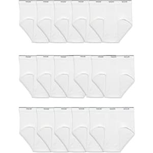 Fruit of the Loom Men's Tag-Free Cotton Briefs 15-Pack for $18