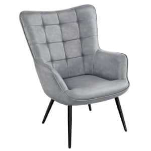 Alden Design Faux Leather Wingback Accent Chair for $199 Alden Design Faux Leather Wingback Accent Chair for $199