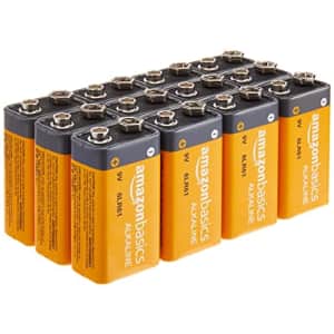 Amazon Basics 12-Pack 9 Volt Alkaline Performance All-Purpose Batteries, 5-Year Shelf Life, for $18