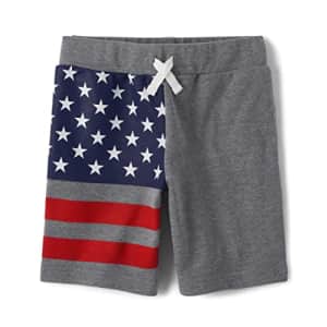 The Children's Place Boys' French Terry Shorts, Grey American Flag, XX-Large for $13