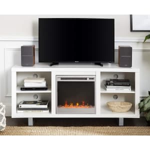 Walker Edison Modern Wood and Metal Fireplace TV Stand for TV's up to 64" for $195