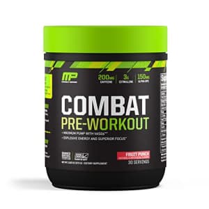 Muscle Pharm MusclePharm Combat Pre-Workout Powder, Fruit Punch, 30 Servings for $28