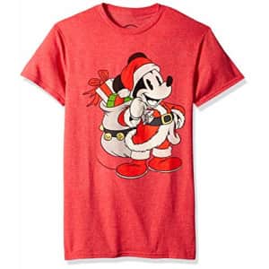 Disney Men's Christmas Mickey Mouse Santa Graphic T-Shirt, Red Heather, XX-Large for $11 Disney Men's Christmas Mickey Mouse Santa Graphic T-Shirt, Red Heather, XX-Large for $11