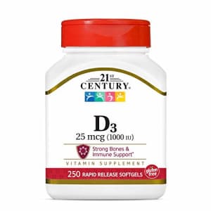 21st Century D3 1000 IU Softgels, 250 Count (27415) for $7