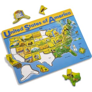 Melissa & Doug USA Map Wooden Puzzle for $8