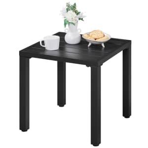 Yaheetech Outdoor Side Table, Small Metal Square Side Table, Easy Maintenance & Weather Resistance, for $40 Yaheetech Outdoor Side Table, Small Metal Square Side Table, Easy Maintenance & Weather Resistance, for $40
