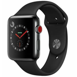 Apple Watch Series 3 GPS + Cellular Stainless Steel 42mm Smartwatch for $100