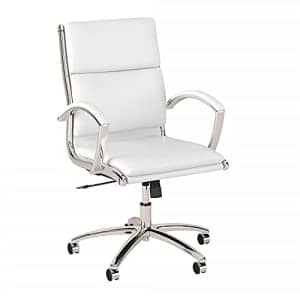 Bush Furniture Bush Business Furniture Modelo Mid Back Leather Executive Office Chair, White for $97