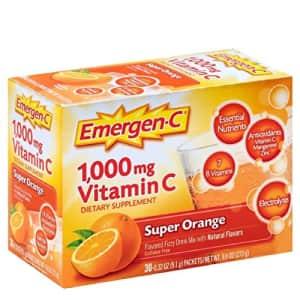 Emergen-C Vitamin C Flavored Fizzy Drink Mix Packets, Super Orange 30 ea (Pack of 3) for $14