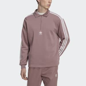 adidas Men's Originals Adicolor Long Sleeve Polo Shirt for $14