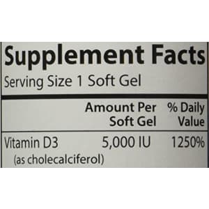 Carlson Labs Vitamin D3 5000 IU Soft Gels, 120 Count for $21