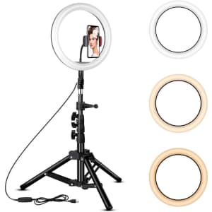 Rovtop 10" Ring Light with Tripod Stand for $12 Rovtop 10" Ring Light with Tripod Stand for $12