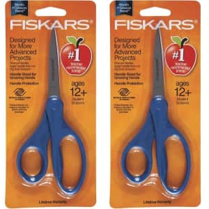 Fiskars 7" Non-Stick Scissors 2-Pack for $6