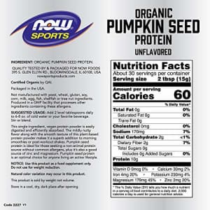 Now Foods NOW Sports Nutrition, Organic Pumpkin Seed Protein Powder With 10g of Protein, Certified Non-GMO, for $24