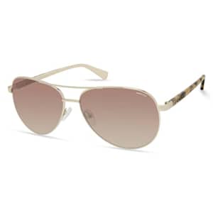 Kenneth Cole New York Women's Pilot Sunglasses, Gold/Gradient Brown, 60mm for $25