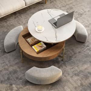 Homary Lift-Top Coffee Table Set for $493