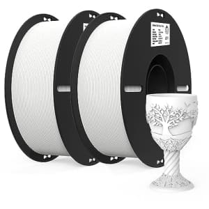 Creality PLA Filament 1.75mm White 2Kg, Great Value 2 Packs Ender PLA Filament for 3D Printing, for $27