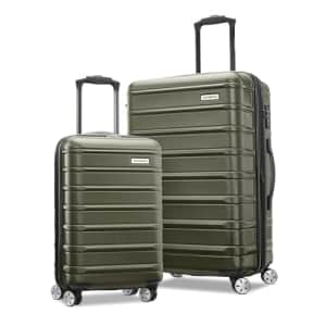 Samsonite Omni 2 Hardside Expandable Luggage with Spinner Wheels, Vita Olive, 2-Piece Set for $410