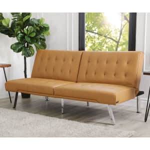 Abbyson Living Kenzie Faux Leather Foldable Futon Sofa Bed for $200 for members