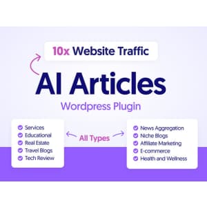 AI Articles WordPress Plugin Lifetime License for $60