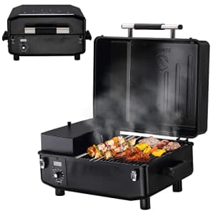 Z GRILLS Portable Wood Pellet Grill & Smoker for Outdoor BBQ, 202 sq.in Cooking Area Black for $303