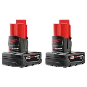 Milwaukee M12 RedLithium XC 12V 3Ah Li-ion Battery 2-Pack for $129 + free tool Milwaukee M12 RedLithium XC 12V 3Ah Li-ion Battery 2-Pack for $129 + free tool