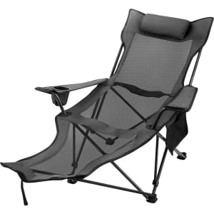 Foldable Camp Chair with Footrest for $22