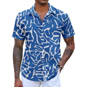 Coofandy Men's Hawaiian Shirt for $12