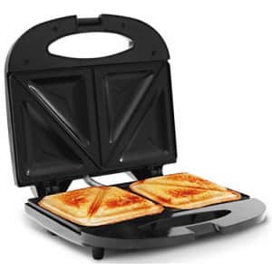 Elite Cuisine Compact Electric Panini Press Sandwich Maker with, 2 Slice, Black for $15