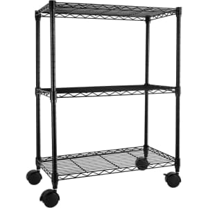 Simple Deluxe Heavy Duty 3-Shelf Shelving with Wheels for $41