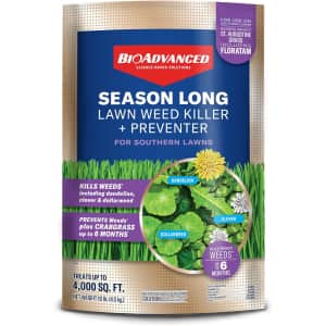 BioAdvanced 4,000-Sq. Ft. Season Long Lawn Weed Killer + Preventer (Southern Lawns) for $22