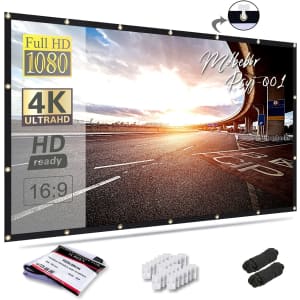120" Foldable Projector Screen for $22