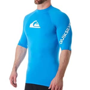Quiksilver mens All Time Short Sleeve Rashguard Upf 50 Sun Protection Surf Rash Guard Shirt, for $34