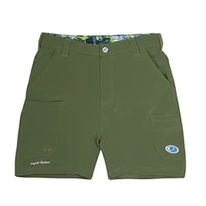 Mossy Oak Men's Standard Fishing Shorts Quick Dry Flex, Olivine, Small for $30