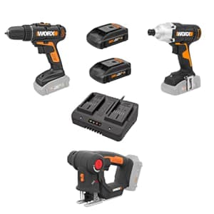 WORX 20V Cordless Impact Driver 20V Drill Driver and 20V Cordless Reciprocating Saw Jig Saw Combo for $240