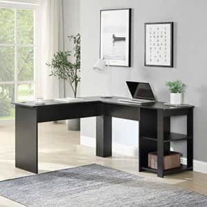 Merax Home Office L-Shaped Corner Computer Desk Study Workstation Furniture with 2 Open Storage for $74