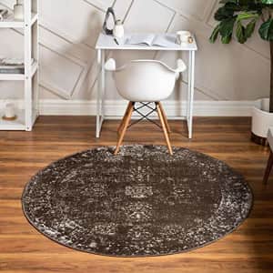 Unique Loom Sofia Collection Traditional Vintage Brown/Ivory Round Rug (5' 0 x 5' 0) for $41 Unique Loom Sofia Collection Traditional Vintage Brown/Ivory Round Rug (5' 0 x 5' 0) for $41