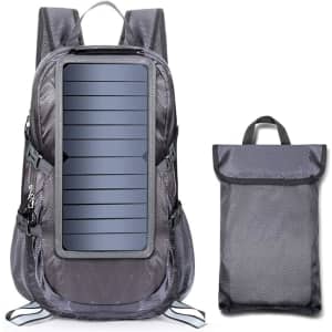 Foldable Solar Daypack w/ 5V Power Supply for $35