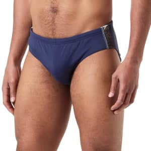 Emporio Armani Men's Standard Logotape Swim Brief, Navy Blue for $51