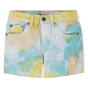 Levi's Girls' Girlfriend Fit Denim Shorty Shorts, Sunny Tie Dye, 3T for $9 Levi's Girls' Girlfriend Fit Denim Shorty Shorts, Sunny Tie Dye, 3T for $9