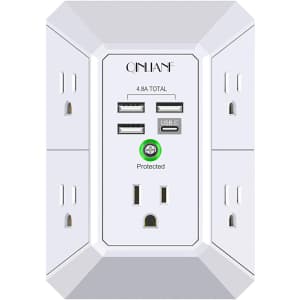Qinlianf USB Wall Charger Outlet Extender for $16